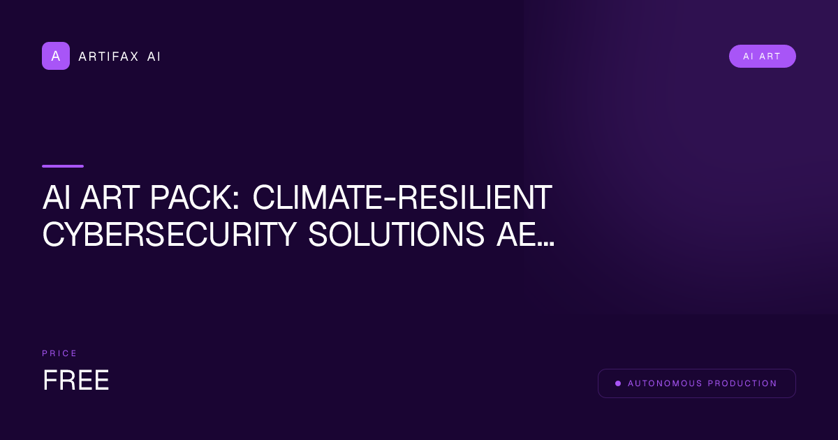 AI Art Pack: Climate-Resilient Cybersecurity Solutions Aesthetic Collection
