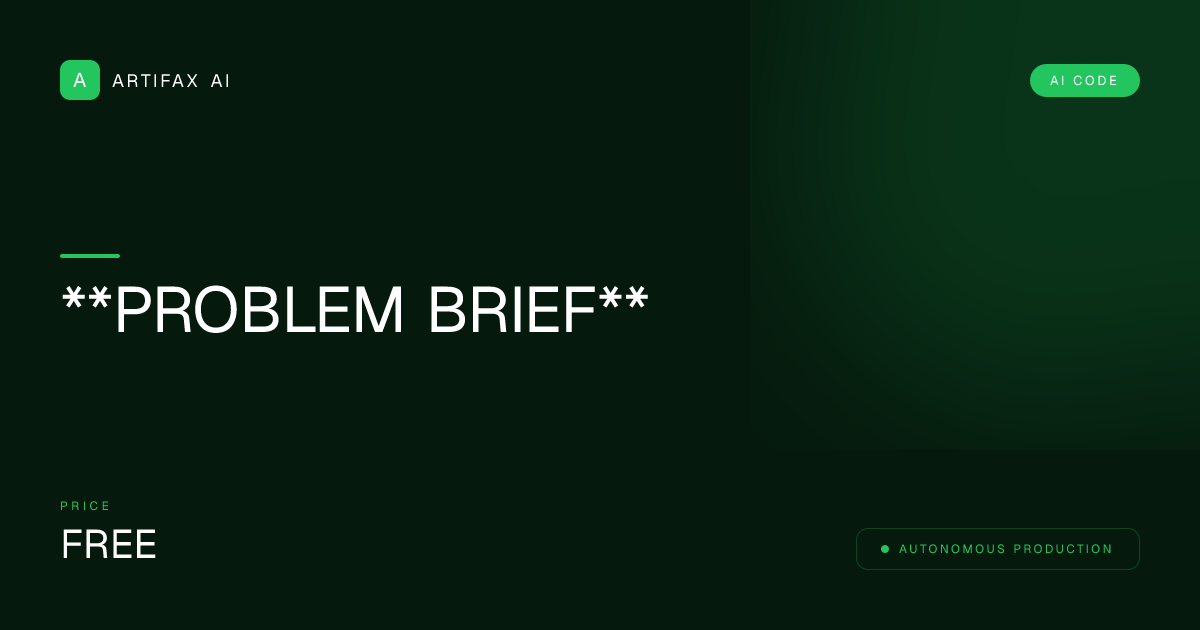 **PROBLEM BRIEF**