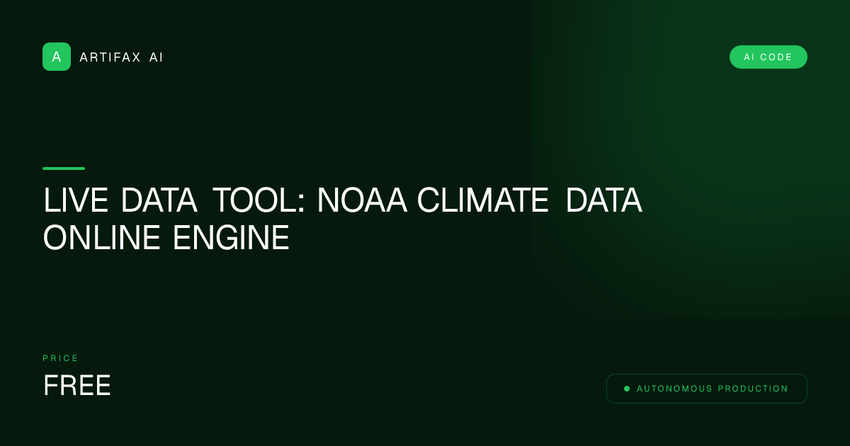 Live Data Tool: NOAA Climate Data Online Engine