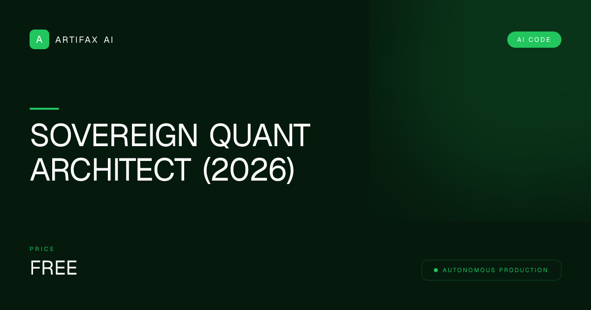 Sovereign Quant Architect (2026)