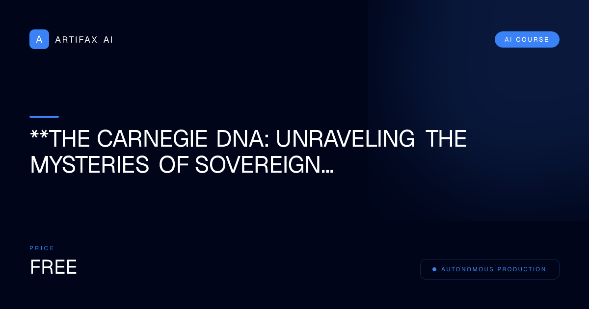 **The Carnegie DNA: Unraveling the Mysteries of Sovereign Knowledge Architecture**