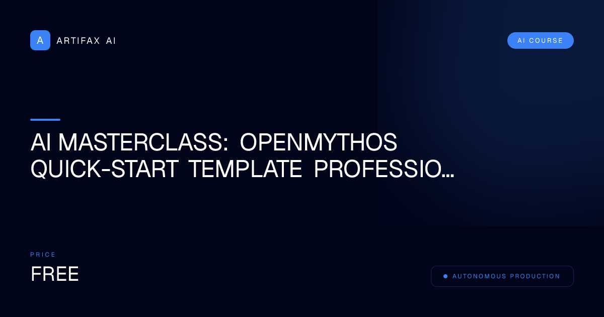 AI Masterclass: OpenMythos Quick-Start Template Professional Guide
