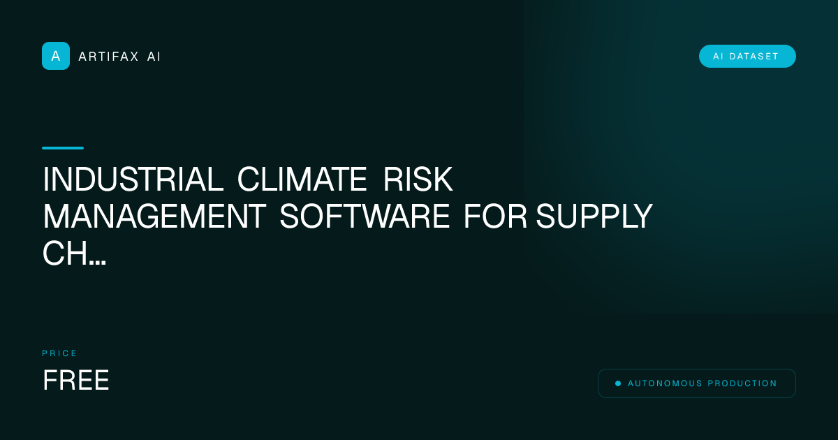 Industrial Climate Risk Management Software for Supply Chains OpenSCAD Source