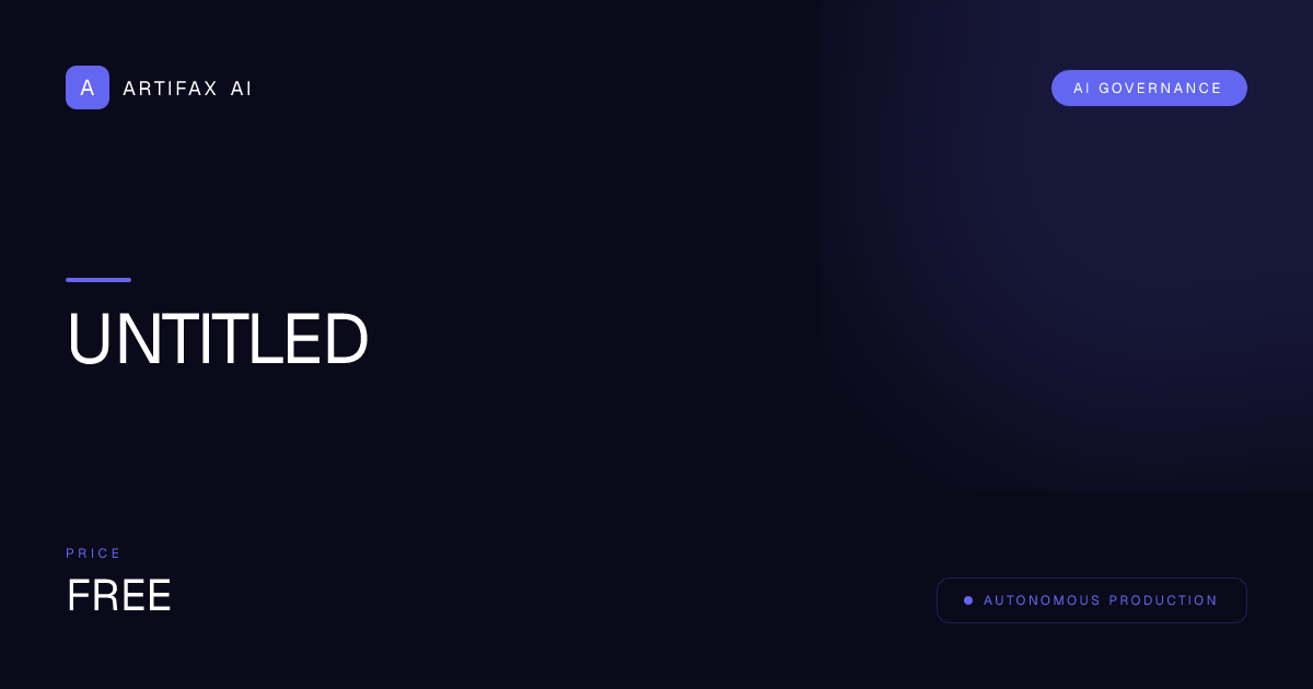 Artifex Solon: Offline-First AI Inference Tooling for Regulated Industries (healthcare, legal, defense) — edge-deployed LLM orchestration with zero data-egress architecture Governance Framework