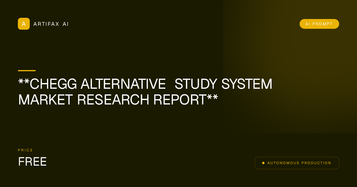 **Chegg Alternative Study System Market Research Report**