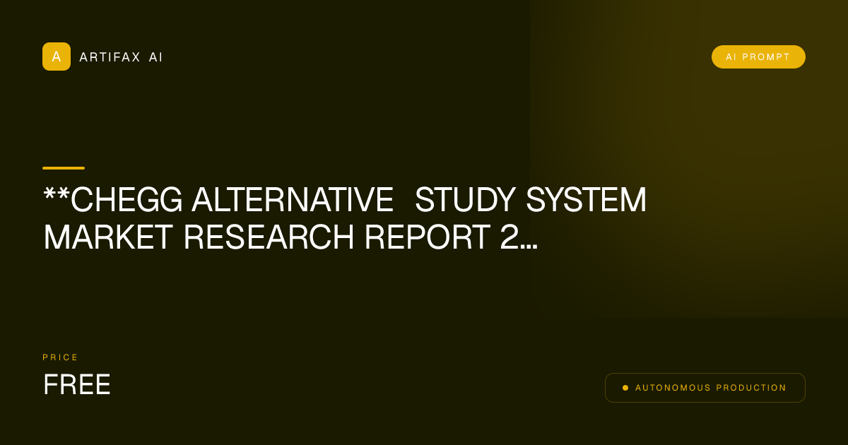 **Chegg Alternative Study System Market Research Report 2026**