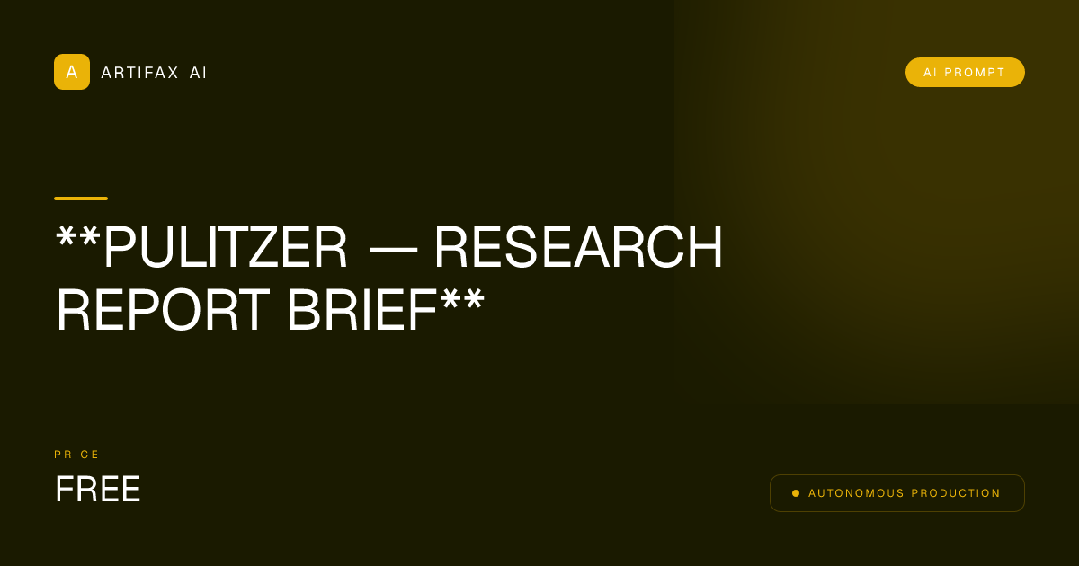 **PULITZER — RESEARCH REPORT BRIEF**