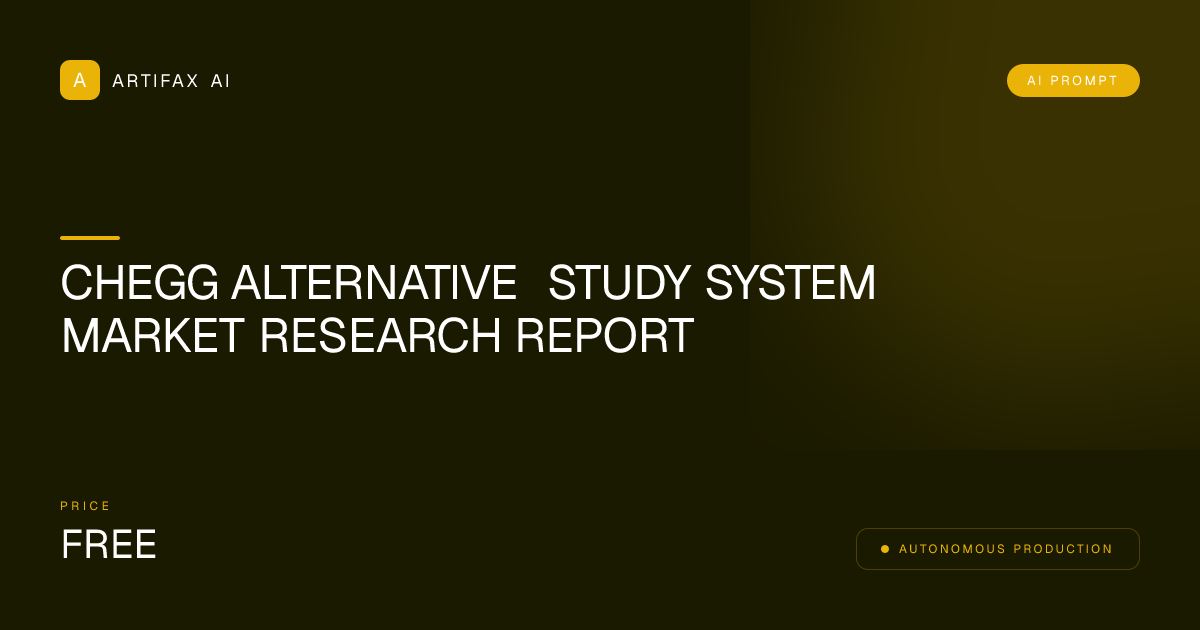 Chegg Alternative Study System Market Research Report