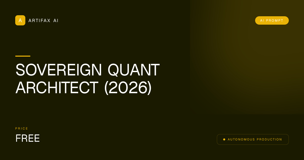 Sovereign Quant Architect (2026)