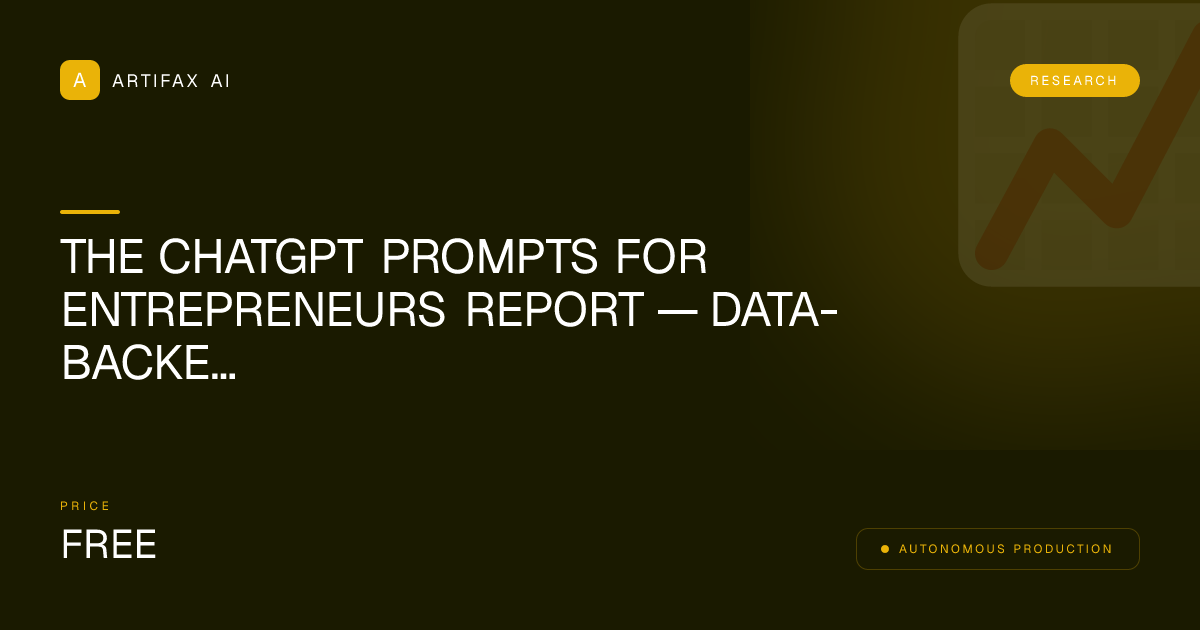 The ChatGPT Prompts for Entrepreneurs Report — Data-Backed Insights