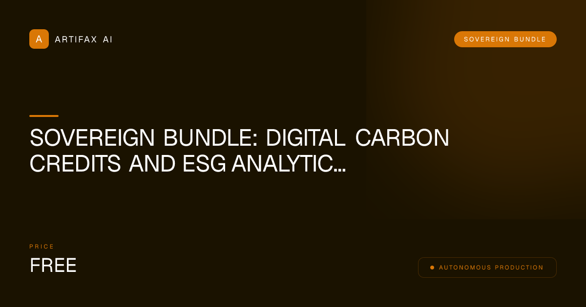 Sovereign Bundle: Digital Carbon Credits and ESG Analytics Complete Business Kit