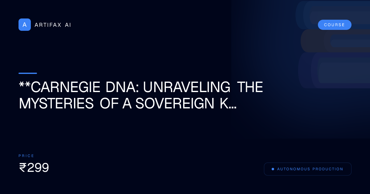 **Carnegie DNA: Unraveling the Mysteries of a Sovereign Knowledge Architect**
