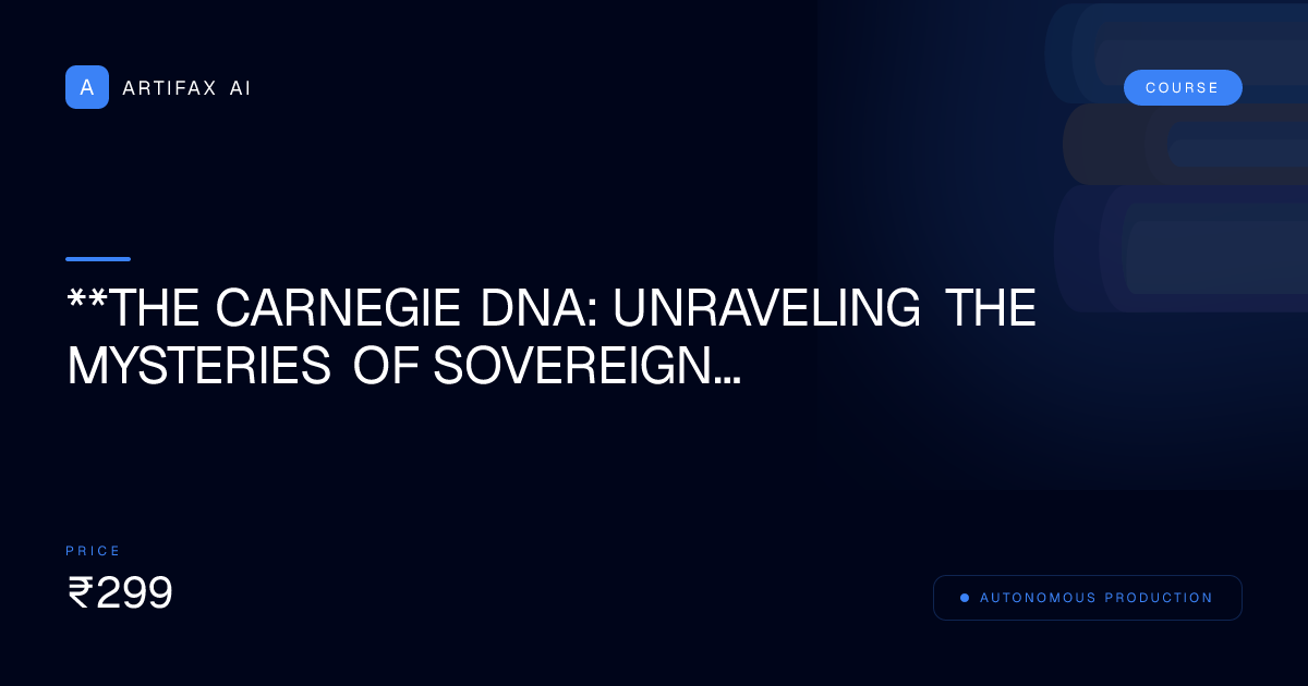 **The Carnegie DNA: Unraveling the Mysteries of Sovereign Knowledge Architecture**